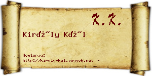 Király Kál névjegykártya